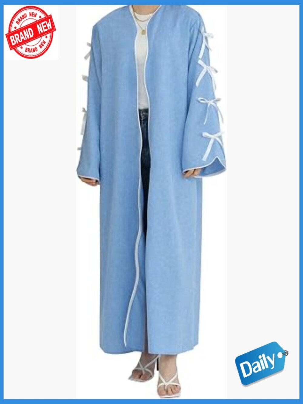 Women's Muslim Abaya Dress Long Sleeve Open Front Cardigan Kaftan Prayer